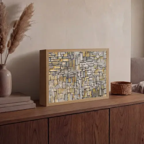Mondriaan - Kunst - Oude meesters - Tableau I Light Box met batterij (Wandlamp) middel -sfeer2