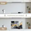 Marmer - Goud - Abstract - Luxe - Zwart en Wit keuken achterwand spatscherm klein -voor_na_NL