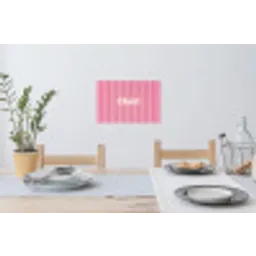 Gestreept - Roze - Chéri Muursticker klein -eettafel