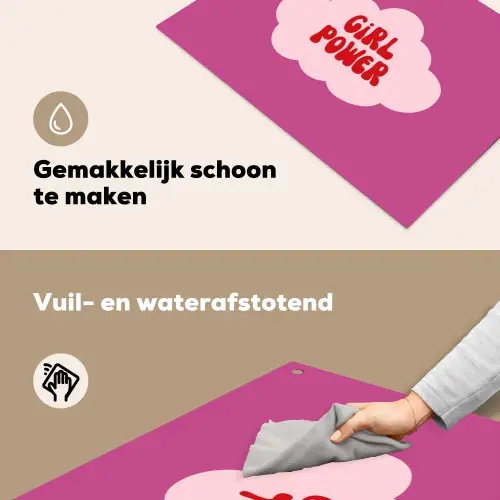 Girl power - Wolk - Roze Inductie beschemer met haakjes klein -ky-schoon-nl