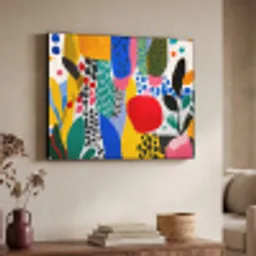 Stippen - Vormen - Modern - Kleuren Textielframe - compleet frame klein -sfeer3