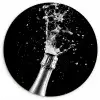 Champagne - Zwart - Spetters - Popping KitchenYeah - Keuken - Wandcirkel Forex klein -3d