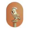 Kerkuil - Koksmuts - Oranje - Vogel Wandcirkel Ovaal Forex klein -3d