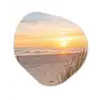 Zonsondergang - Duinen - Zee Wandcirkel Organisch Aluminium middel -3d