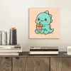 Dino - Boba - kawaii - Oranje aluminium wit klein -sfeer1