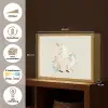 Eenhoorn - Bloemen - Beige Light Box met batterij (Wandlamp kind) middel -USP_websiteoverzichtNL