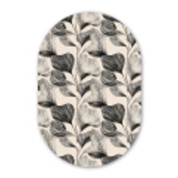 Botanisch - Bladeren - Zwart Wandcirkel Ovaal Aluminium middel 839 -3d