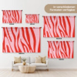Zebraprint - Roze - Rood - Dierenprint Wandkleed katoen klein -tsfeer8_DE