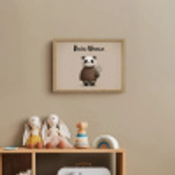 Panda - Blauwe bloemen - Zachtheid Light Box met batterij (Wandlamp kind) middel -sfeer2_kind
