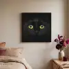 Kat - Zwart - Dieren - Natuur Textielframe zwart klein -sfeer1