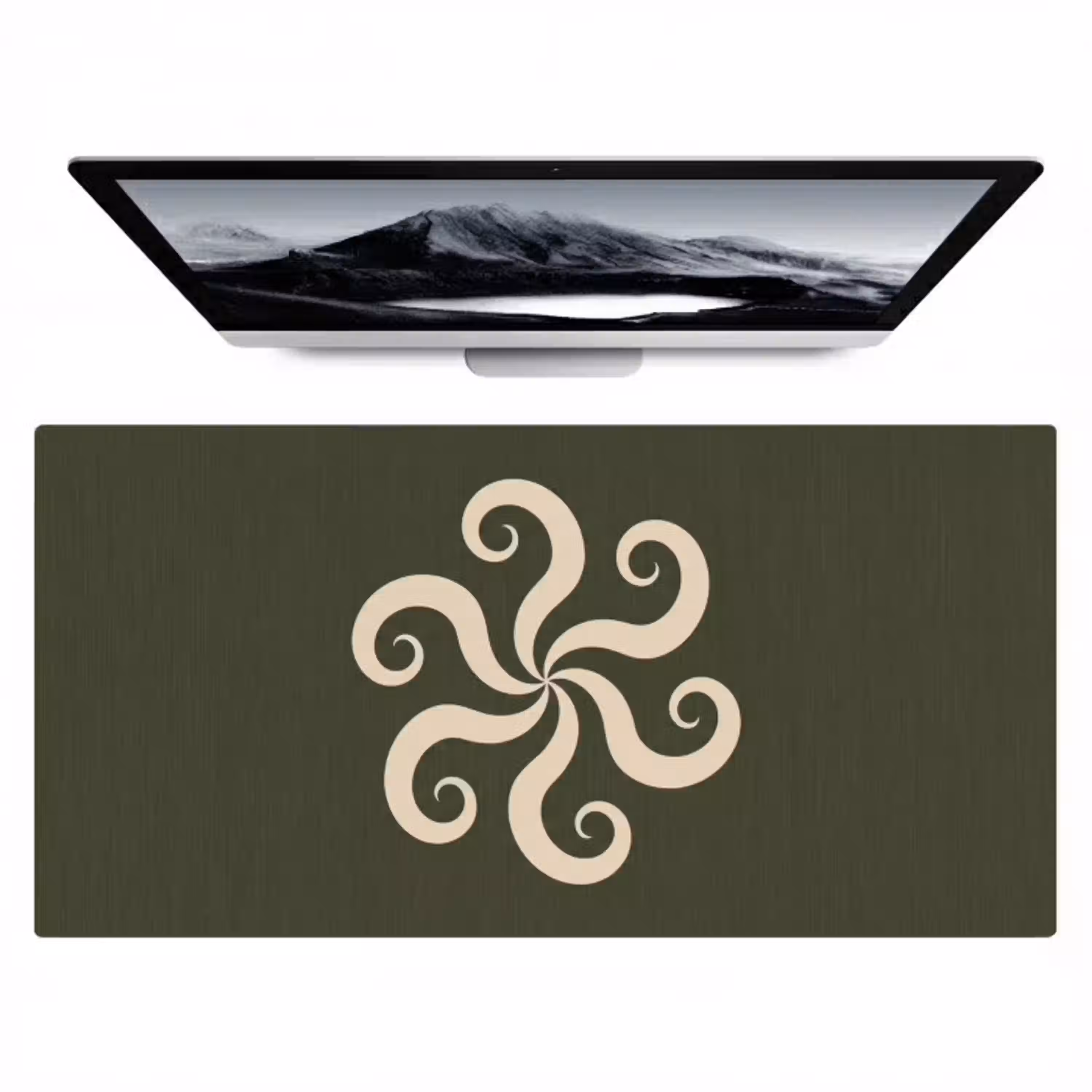 Patroon - Spiraal - Abstract - Modern - Groen Muismat XXL klein -zzz3d