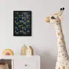 Bliksemschichten - Oranje - Dinosaurussen fotolijst zwart zonder passe partout klein -usfeer4_kinderkamer