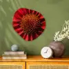 Close up - Bloem- Rood Wandcirkel Organisch Forex 3mm klein -sfeer2