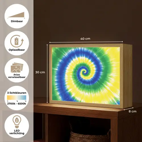 Spiraal - Groen - Draaiend Light Box met batterij (Wandlamp kind) middel -USP_websiteoverzichtNL