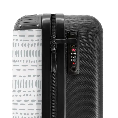 Grijs stippelstrepenmotief NBS - Handbagage koffer - Kinderen Unisex middel -slot