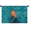 Portret - Klassiek - Blauw Wandkleed katoen klein -zz3d
