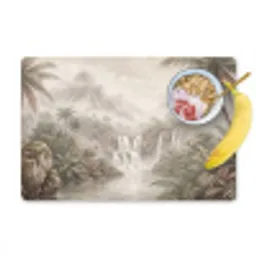 Jungle - Watervallen - Tropisch - Illustratie Placemat vinyl groot -zzzproduct_Kitchenyeah-website