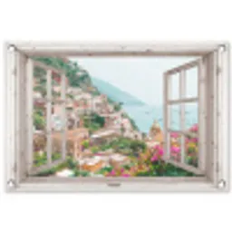 Uitzicht op Positano tuinposter los doek klein -3d