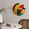 Abstract - Kerst - Goud - Rood - Groen Wandcirkel behangsticker klein -sfeer3