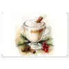 Winter - Koffie - Warm - Decoratie tuinposter los doek groot -3d