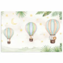 Aquarel - Luchtballonnen - Pastel poster papier klein -3d