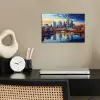 Zonsondergang Frankfurt - Stad - Skyline - Water poster papier klein -sfeer1