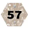 Beiges Blumenmuster - Traditionell Naambord Hexagon klein -3d