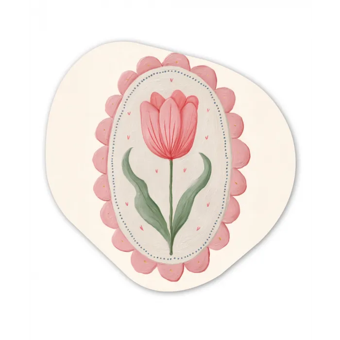 Tulp - Lijst - Ovaal - Illustratie Wandcirkel Organisch Forex 3mm klein -3d