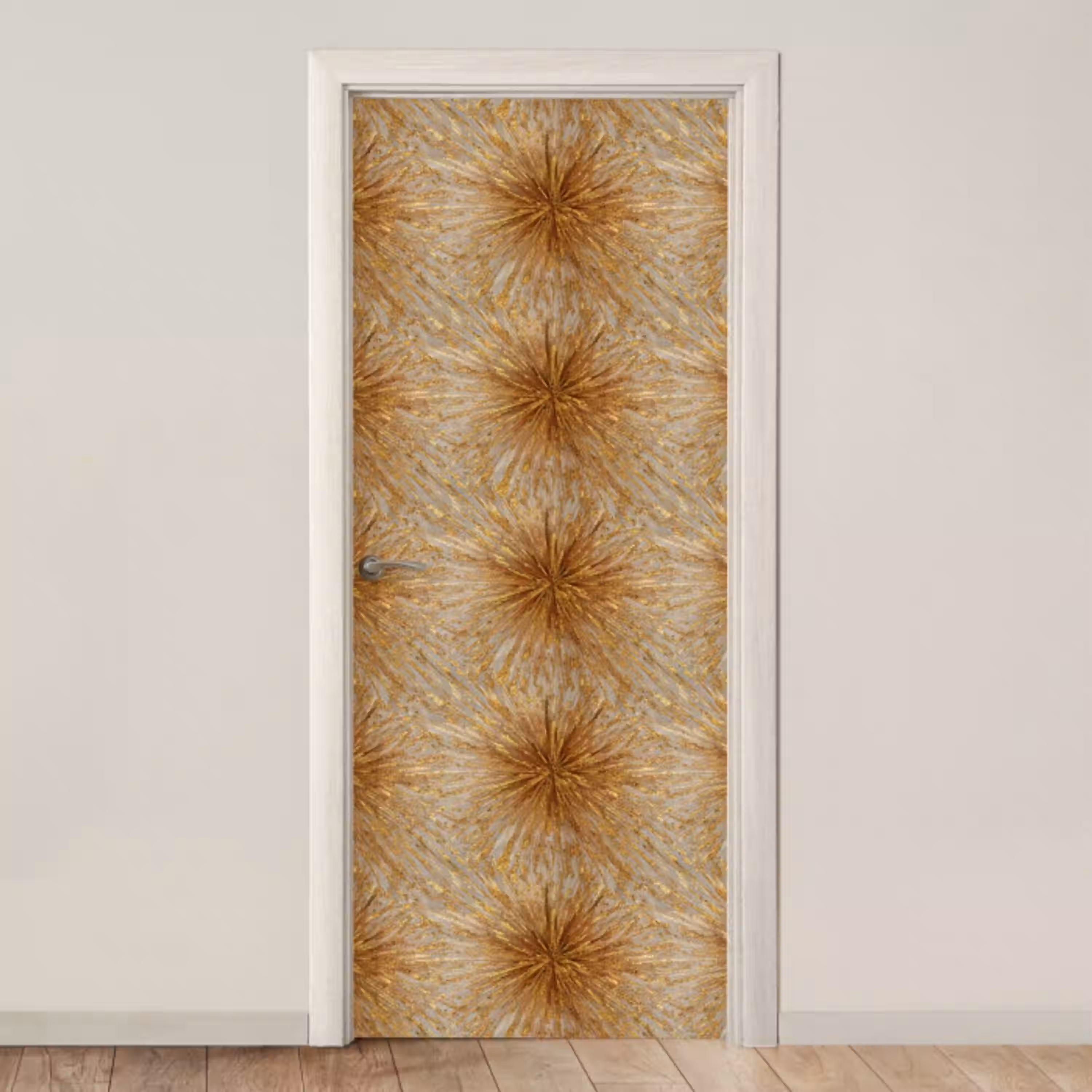 Explosie - Abstract - Goud - Wit deurposter klein 289 -3d_beige