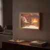 Winter - Kerst - Huis - Openhaard Light Box met batterij (Wandlamp) middel -sfeer1
