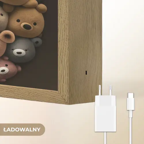 Teddybeer - Knuffel - Dieren - Meisjes - Jongens Light Box met batterij (Wandlamp kind) middel -USP_websiteoplaadbaarNL