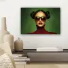 Vrouw - Groen - Bril - Aesthetic - Modern canvas 2cm klein -sfeer6
