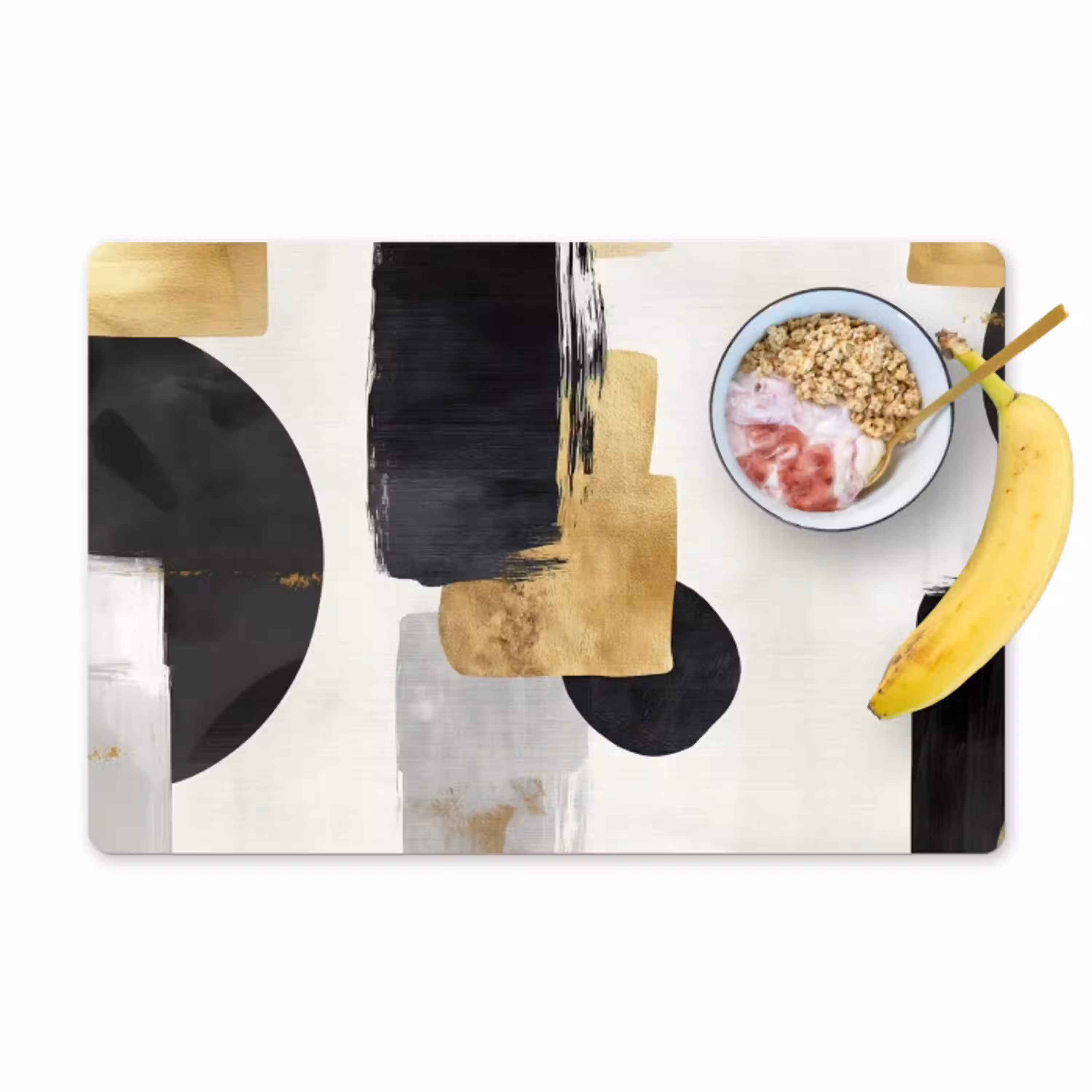 Goud - Rechthoeken - Cirkels - Abstract Placemat vinyl groot -zzzproduct_Kitchenyeah-website