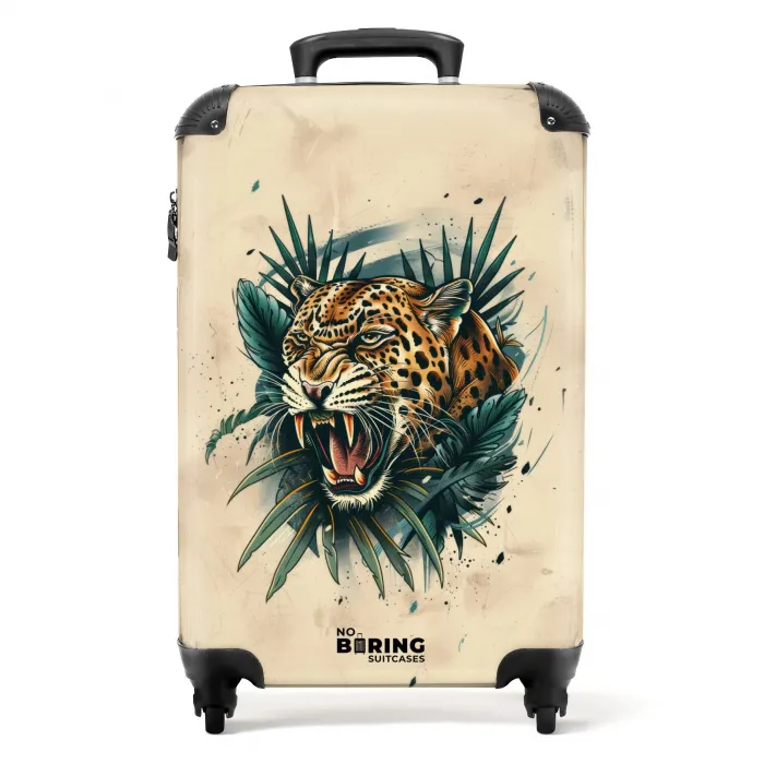 Tattoo style- De strijdende Luipaard NBS - Handbagage koffer - Kinderen Unisex middel -productfoto_recht