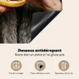 Vrouw - Hamburger - Bontjas Inductie beschermer vinyl 3mm middel -usfeer4_FR
