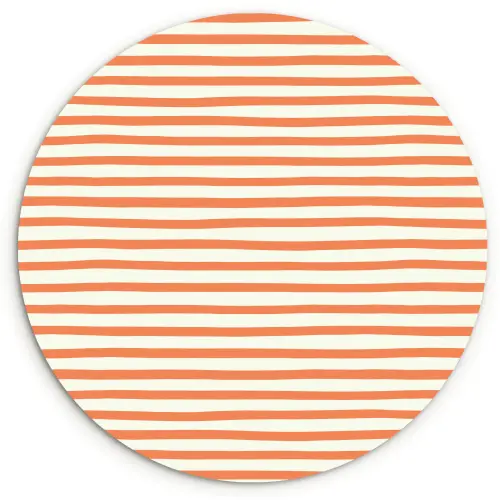 Zee - Dieren - Rood - Strepen Wandcirkel kunststof plaat 5mm dik klein 188 -3d