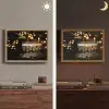 Lichtjes - Champagne - Dienblad - Glazen Light Box met batterij (Wandlamp) middel -sfeer3