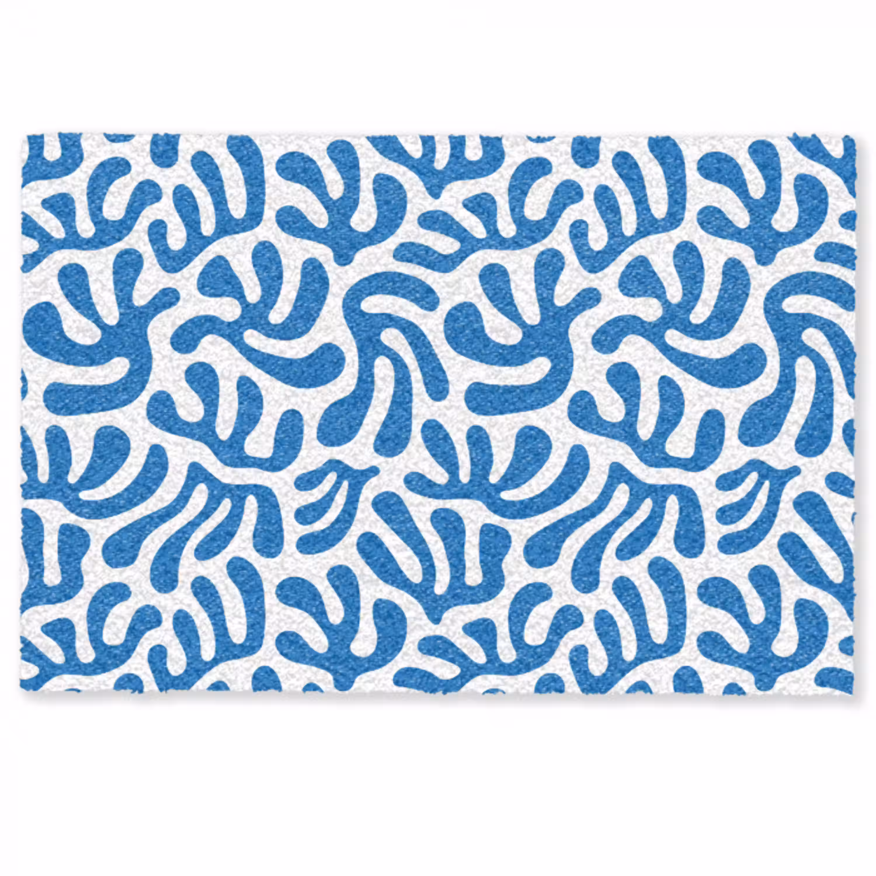 Koraal patroon - Wit - Blauw  - Zomer Deurmat klein -zkaufland3d