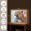 Abstract - Luipaard - Kleurrijk Light Box met batterij (Wandlamp) middel -USP_websiteoverzichtNL