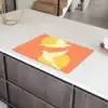 Vogels - Cirkels - Geel Inductie beschermer vinyl 3mm klein -sfeer8