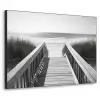 Loopbrug - Hout - Strand - Zee Textielframe zwart klein -3d
