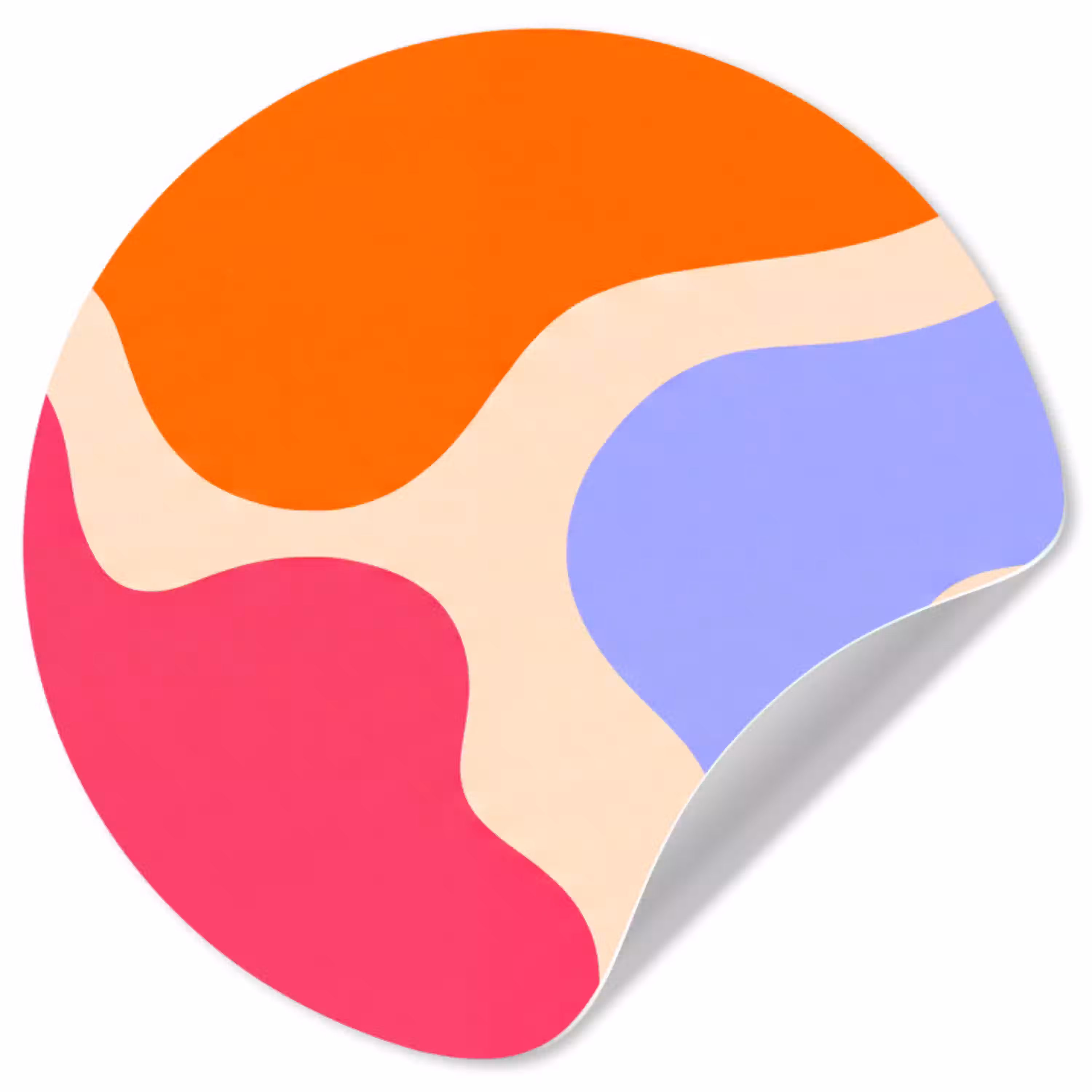 Abstract - Organische vormen - Design - Modern - Kleurrijk Wandcirkel behangsticker klein -3d