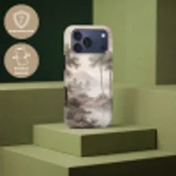 Bomen - Meer - Bergen - Illustratie Toughcase MagSafe Apple iPhone 17 Pro Max klein -USP_PrintM_NL