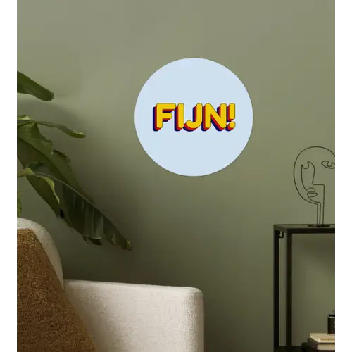 Fijn - Geel - Oranje Wandcirkel behangsticker klein -sfeer2