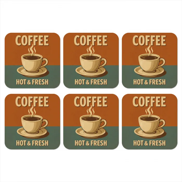 Koffie - Kop - Vintage - Quote onderzetter kurk middel -3d