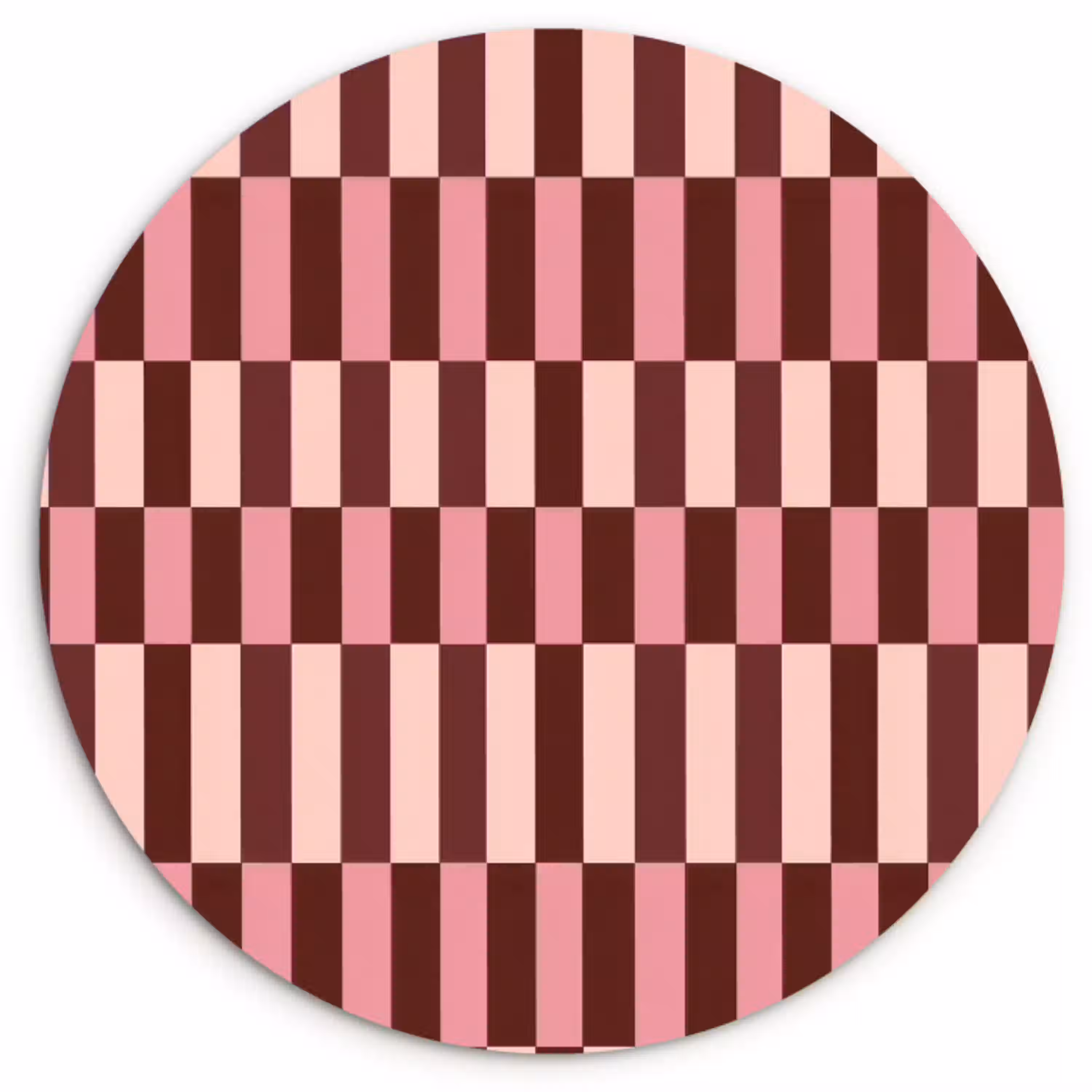 Roze - Rood - Blokjes Wandcirkel kunststof plaat 5mm dik klein 188 -3d