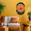 Dahlia - Bloem - Oranje Wandcirkel Ovaal Forex klein -sfeer4