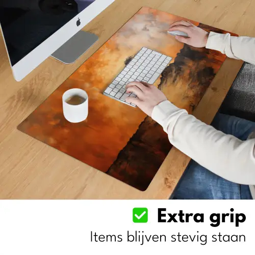Boom - Landschap - Oranje Muismat XXL klein -sfeer3