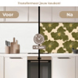 Modern - Abstract - Groen keuken achterwand 2 middel 871 -voor-na2_NL