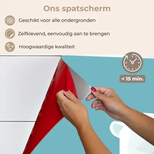 Ijsbeer - Lichtblauw - Minimalistisch keuken achterwand spatscherm klein -spatscherm_NL